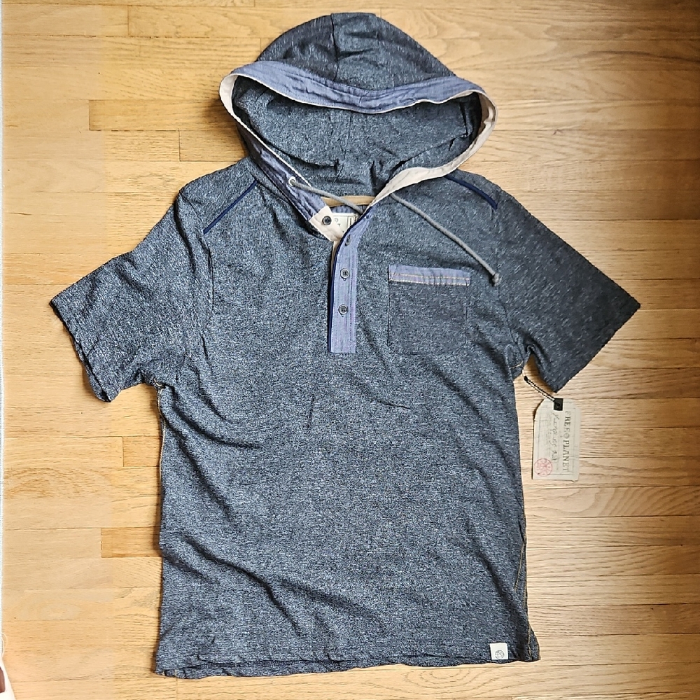 Free Planet Navy Hooded Shirt Medium